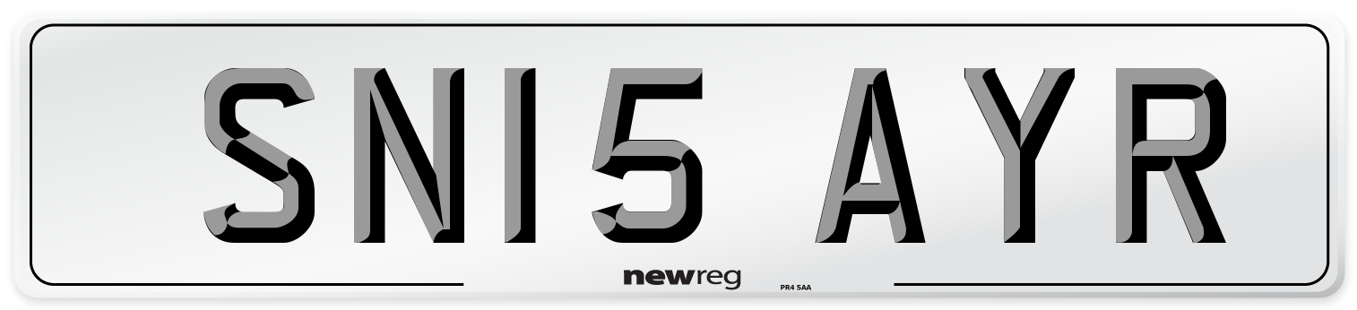 SN15 AYR Number Plate from New Reg